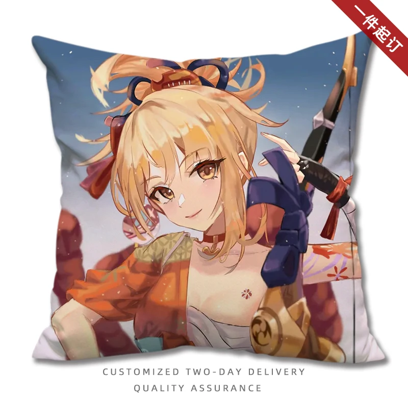 

Genshin Impact Naganohara Yoimiya Decorative Pillows Chair Cushion Home Decor Soft Anime Pillow Cushions Plush Bolster