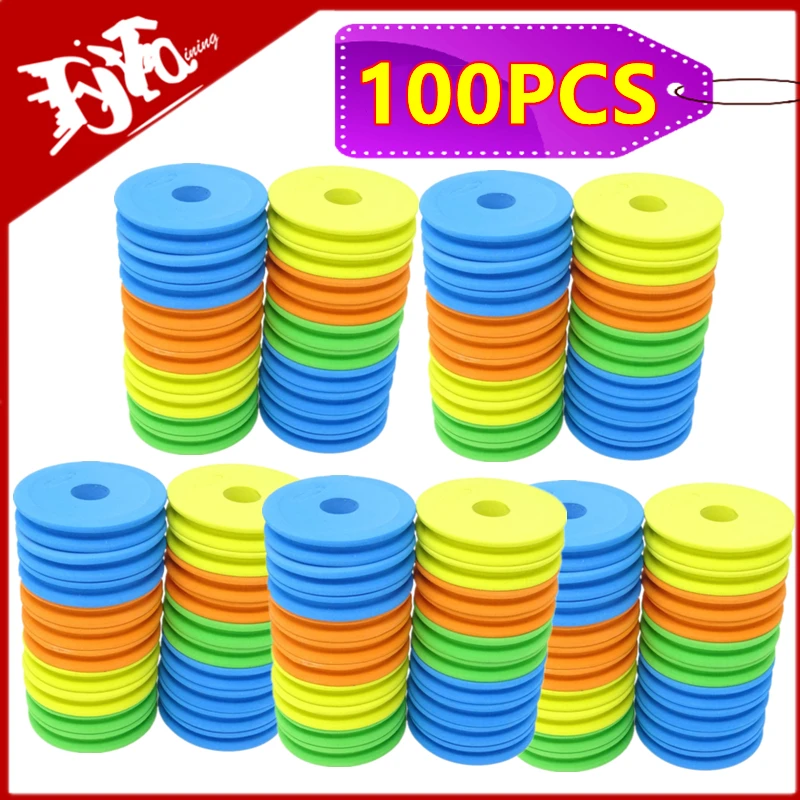 

New 100PCS EVA Foam Spools Fishing Winding Board Fishing Hook Line Tackle Foam Spool Trace Wire Swivel Tackle Fish Line Tools