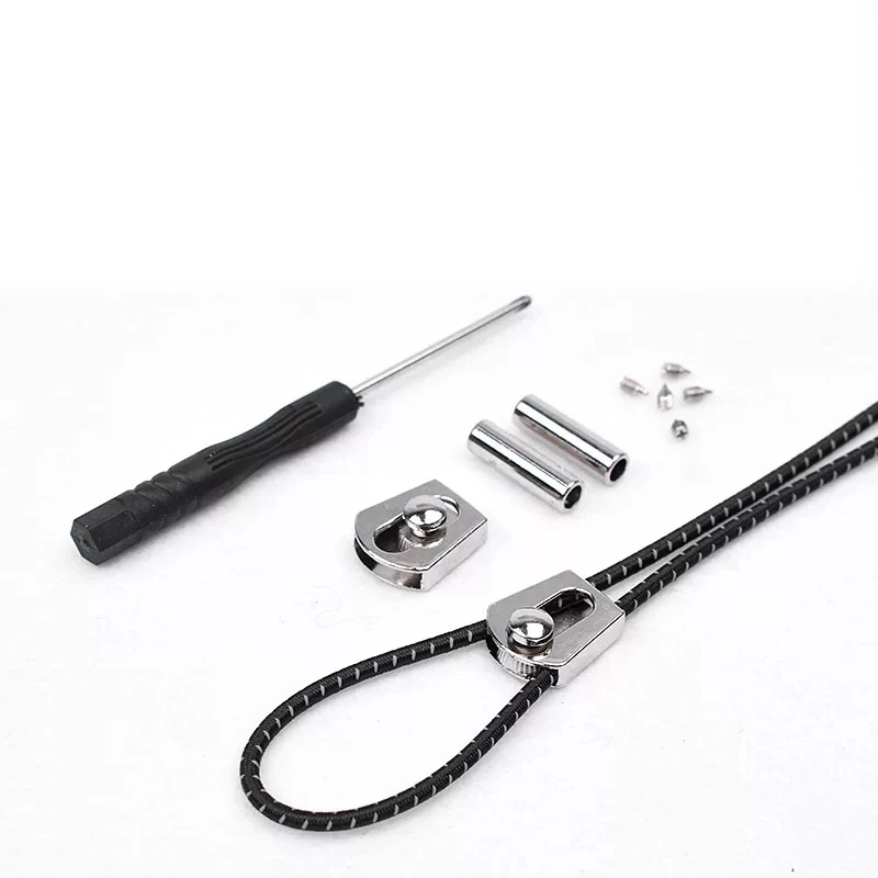 Reflective No Tie Shoelaces Elastic Round Shoelace High Quality Metal Lock Suitable For All Kinds Of Shoes Sneakers Lazy Laces