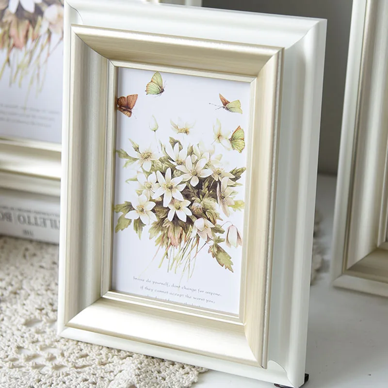 

Vintage Poster Photo Frame Painting Gold Valentines Day Photo Frame Wooden Baby Small Porta Retrato Personalized Gift WSW30XP