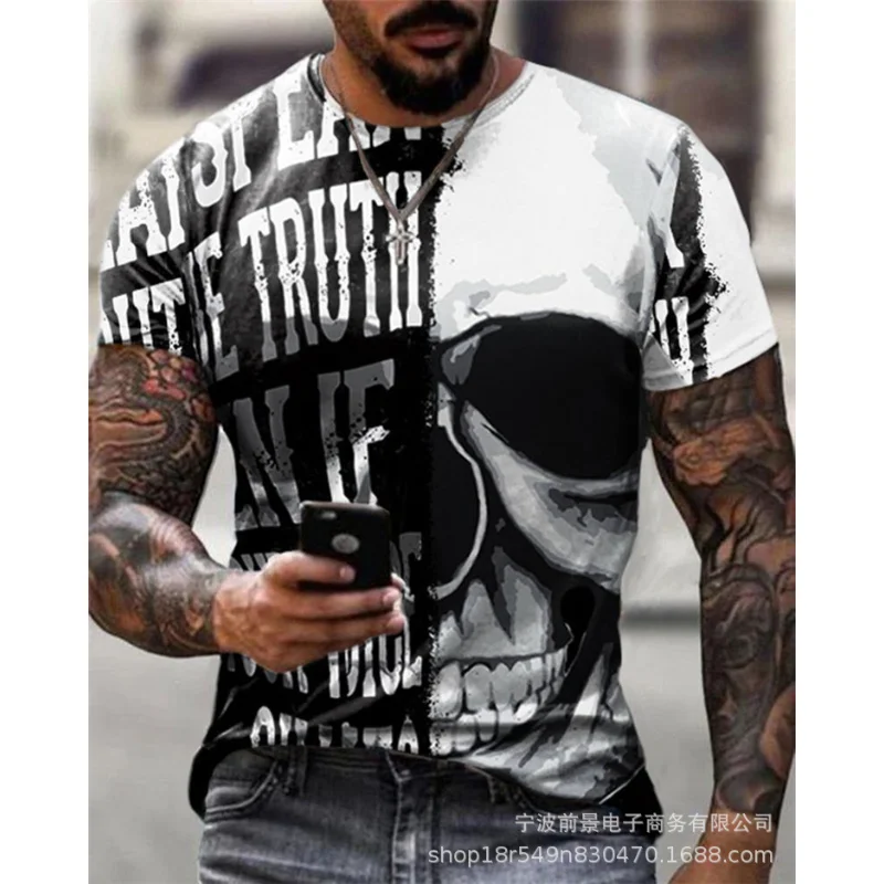 

Футболка мужская с коротким рукавом, круглым вырезом и забавным 3D-принтом