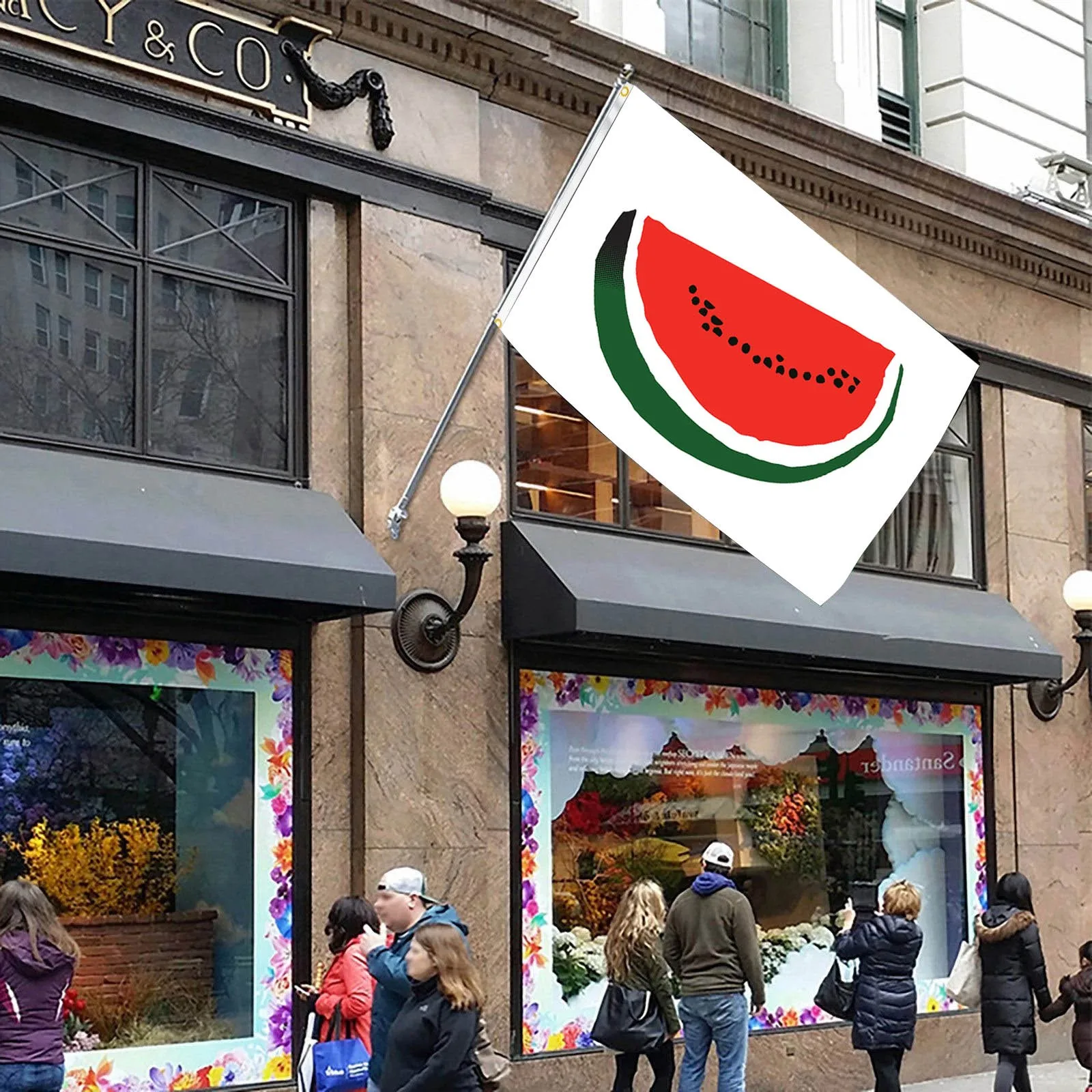 

Watermelon Flag 3*5 Ft Outdoor Summer Fruit With Black Red Slice Green Striped Skin Texture Premium Strongest Banner Flag