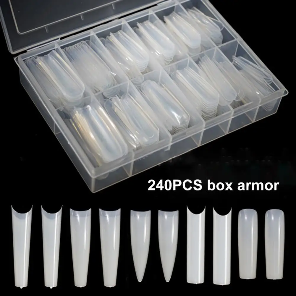 

240 шт./корт. Полезные поддельные ногти портативные многоразовые модные удлинители для французских ногтей Аксессуары для маникюра