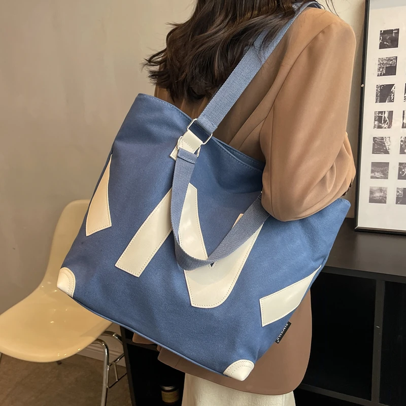 New Large Capacity Canvas Women Tote Bags Printing All-Match Casual Style High-Quality Texture Women One Shoulder Handbags