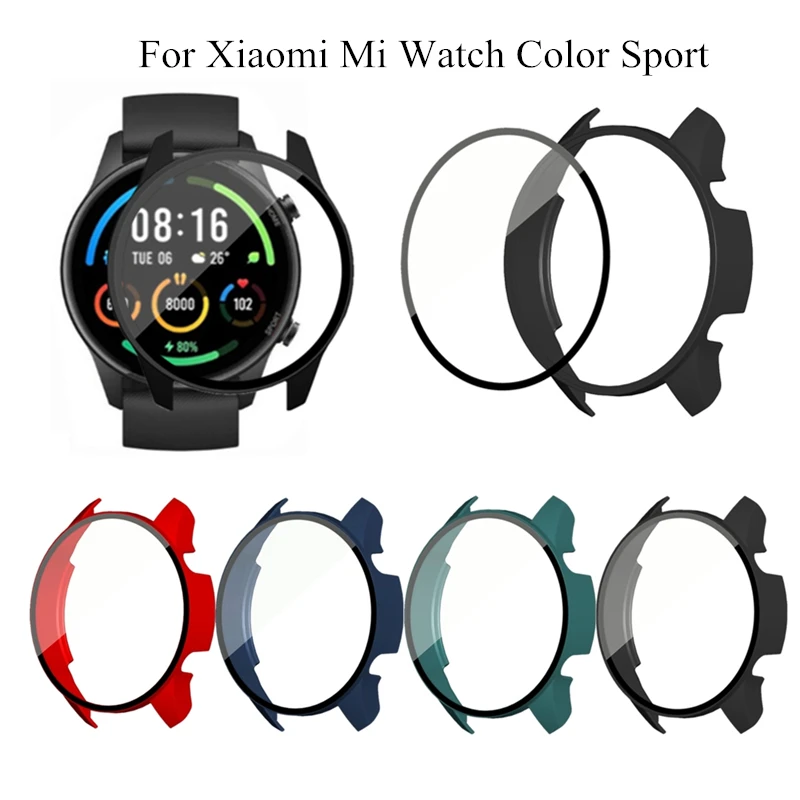 

Защитный чехол из поликарбоната и закаленного стекла для Xiaomi Mi Watch, цветной спортивный Чехол, полноэкранный защитный бампер для Mi Watch, цветно...
