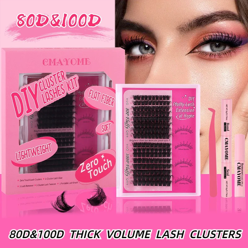 152 кластеры DIY накладные ресницы полный комплект 80D 100D смешанные толстые