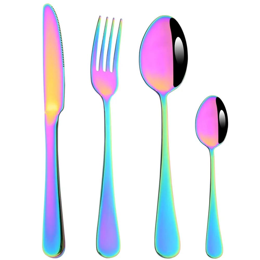 

Черный набор столовых приборов из нержавеющей стали 4 предмета