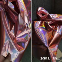 magical iridescent leather fabric fluorescent pink waterproof diy patches cosplay decor props coat bags clothing designer fabric