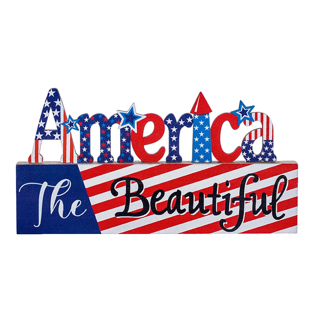 

American Independence Day Wooden Crafts Desktop Decorations Photo Prop