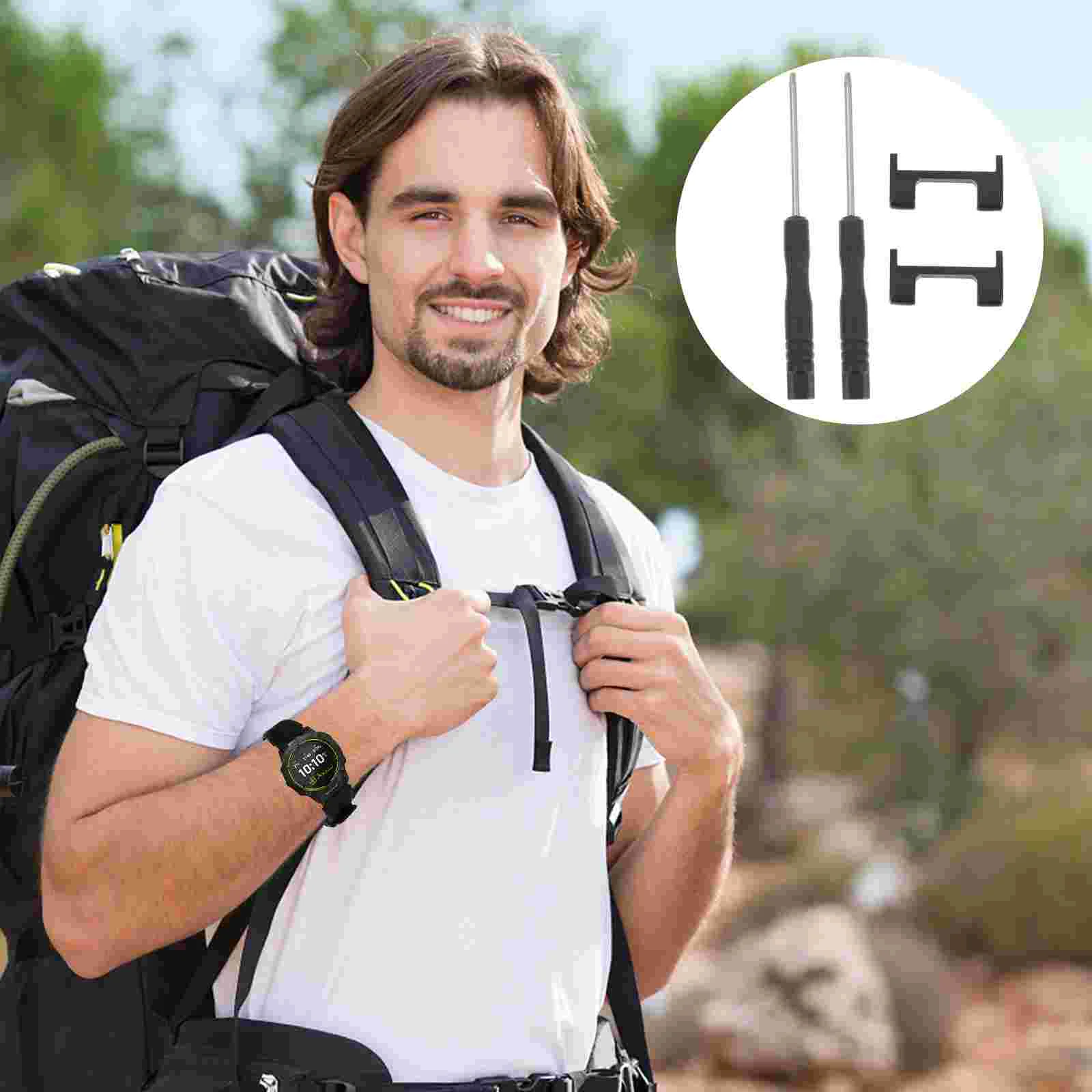 2 Pcs Watch Connector Strap Connecting Accessory Replaceable Metal Connection Adapter Band Watchband