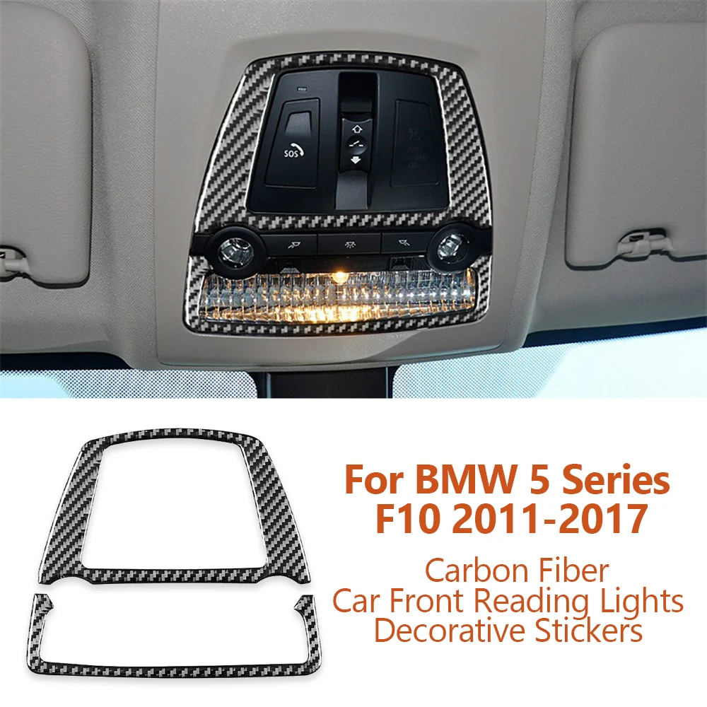 

For BMW 5 Series F10 528 525li F25 X3 F26 X4 2011-2017 Carbon Fiber Car Front Reading Lights Decorative Sticker Auto Accessories