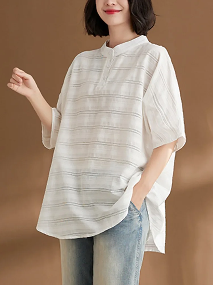 Женские летние повседневные блузки, рубашки, Новое поступление 2023, модные Универсальные свободные удобные женские хлопковые топы в Корейском стиле, B2875