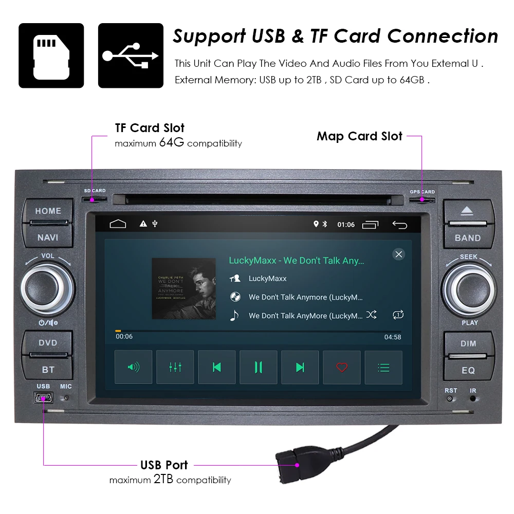 $188.99 DSP IPS 2 din Android 10 Car Radio GPS For Ford Mondeo S-max Focus C-MAX Galaxy Fiesta transit Fusion Connect kuga DVD PLAYER
