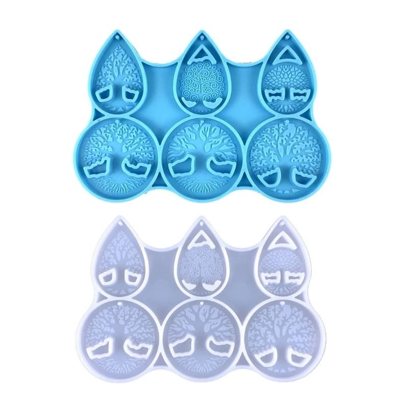 

H9ED DIY Tree Life Keychain Silicone Epoxy Mold Backpack Decorative Mold DIY Ornament Pendant Mould for Valentine Gift