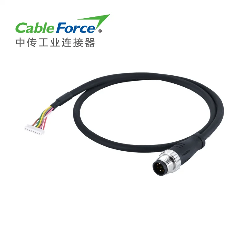 Фото Кабель M12 A-Code 17-контактный, гнездовой, 360 градусов, в оплетке, 17x26AWG PUR, для буксируемых кабельных цепей, 5 млн. циклов протяжения, 3 м №3