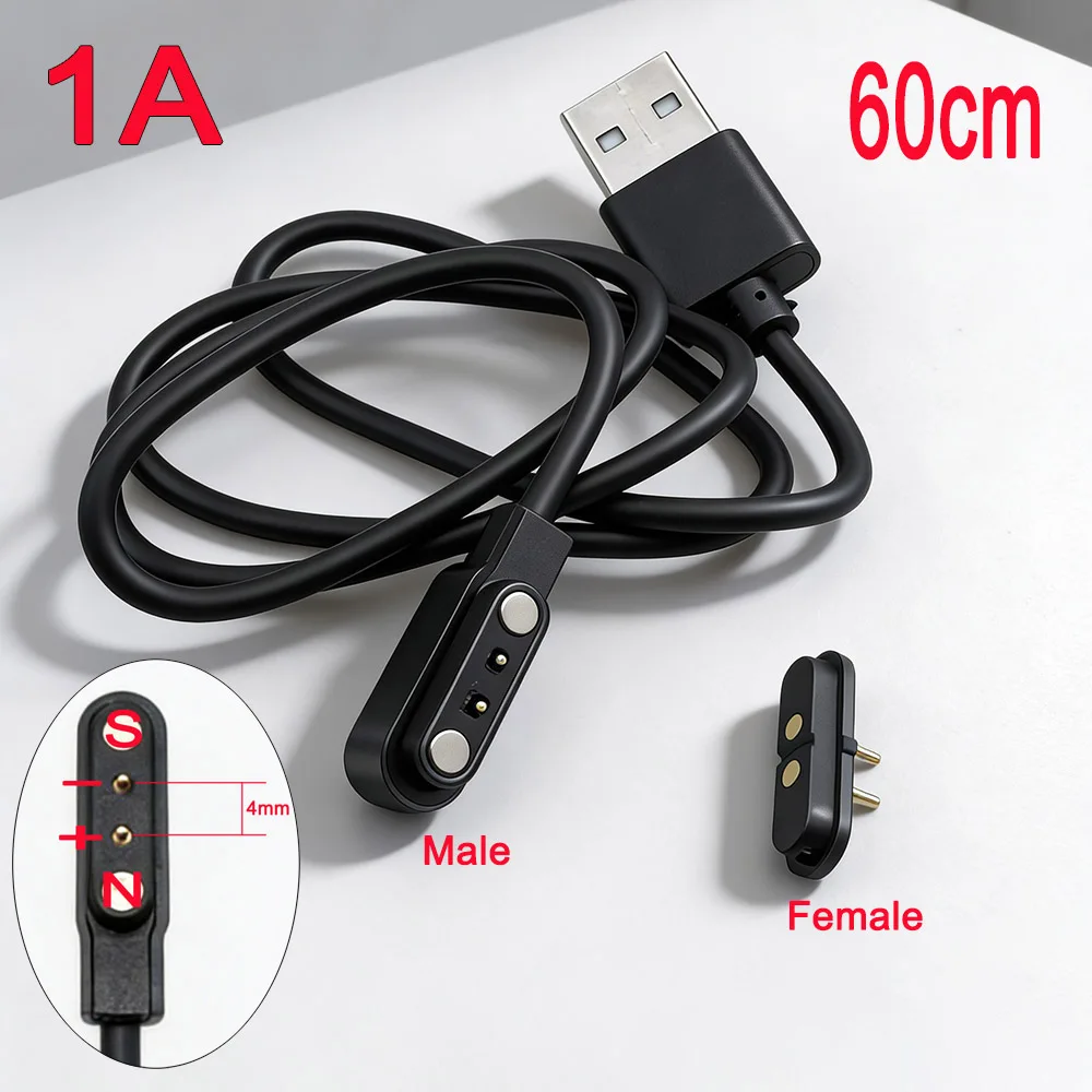 Магнитный Usb-кабель для зарядки умных часов, 4,0 ММ, мужской и женский разъем Pogo Pin, решение для питания, 2-контактная контактная подставка, печатная плата для припоя, 1 компл.