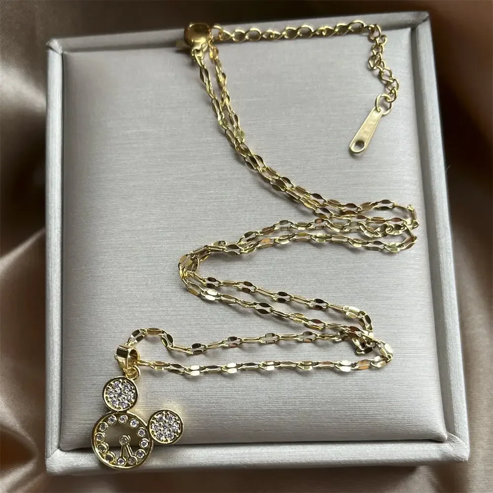 Ожерелье с подвеской в форме головы мыши из нержавеющей стали