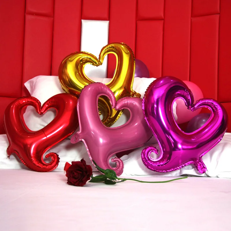 

5pcs Multi-color Love Shaped Aluminum Film Balloons Creative Wedding Valentine Day Confession Birthday Scene Balloon Decoration