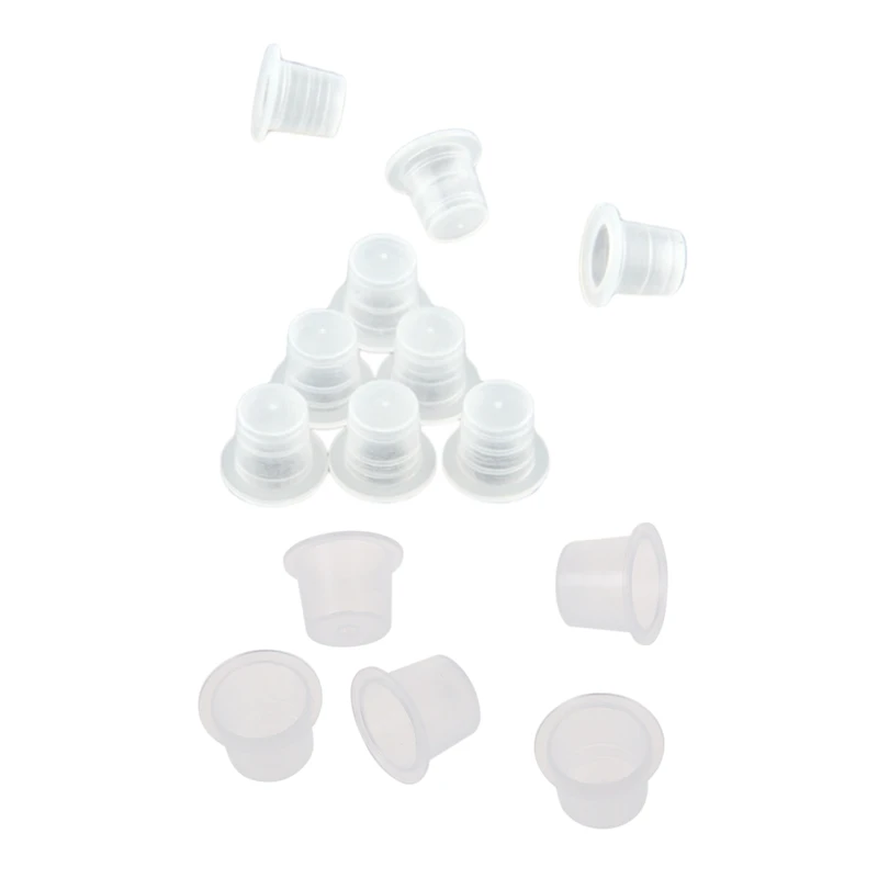 

400 Pcs Ink Cups: 200 Plastic Medium Tattoo Ink Cups Caps Holder Supplies & 200 Plastic Small Tattoo Ink Cups