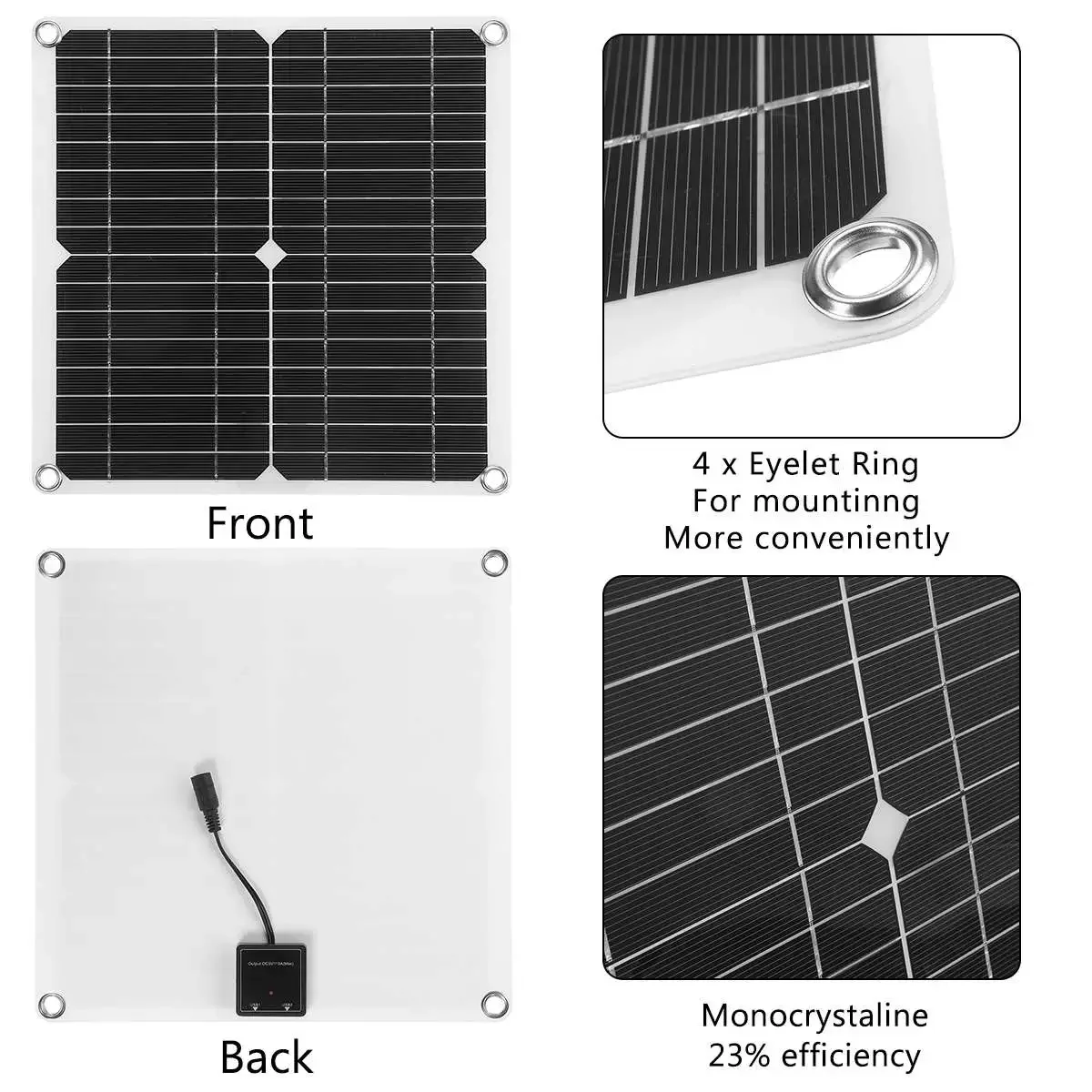 

200W 100W Dual USB Sun Power Solar Cells Solar Panel Bank Pack IP65 Waterproof with Controller for Outdoor Camping Hiking Charge