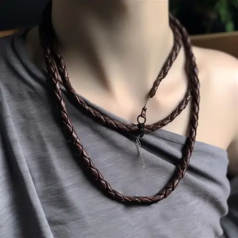 2 метра Плетеный кожаный шнур 3/4/5/6 мм кожаный шнур для DIY ожерелья Браслет брелок ювелирные изделия фурнитура аксессуары оптом