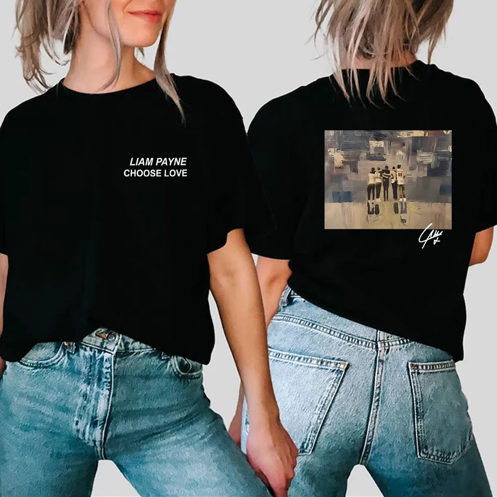 Liam Payne Choose Love 2-сторонние футболки винтажная рубашка Tribute эстетичная одежда топы