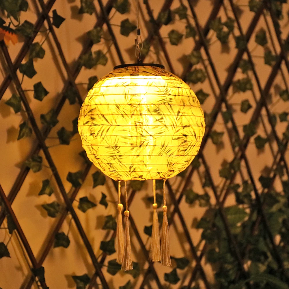 

Waterproof Nylon Solar Lantern Outdoor Hanging Lamps for Festival Light Solar Lantern Wedding Party Garden Hanging Lamp