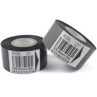 100pcs/lot,30*100M thermal printer ribbon roller thermal transfer ribbon black date Code Ribbon tape