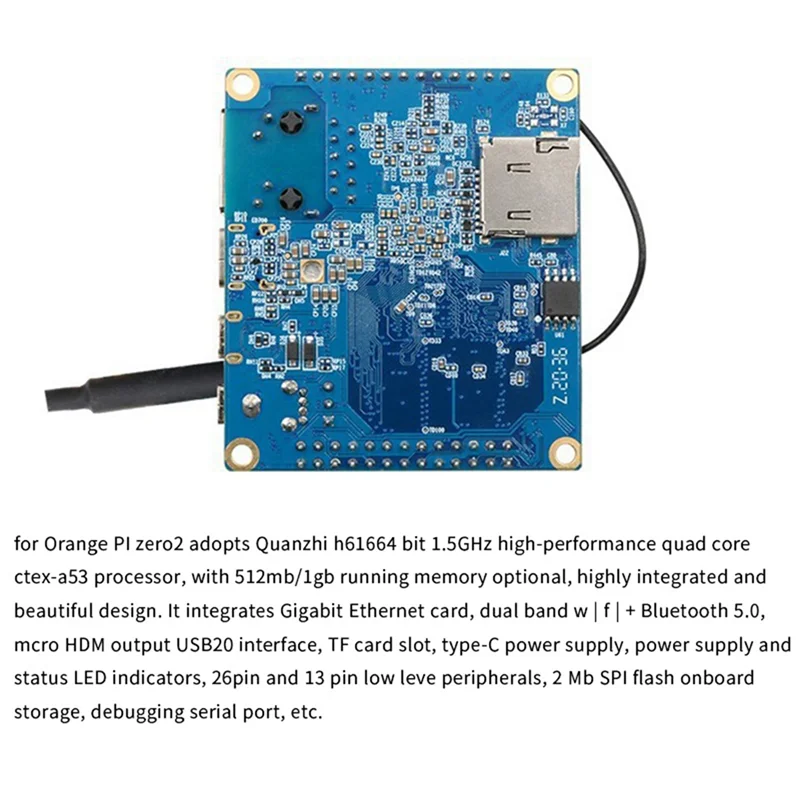 

For Orange Pi Zero2 Allwinner H616 1GB DDR3 RAM Development Board+Case+Video Cable+Expansion Card+Power Adapter(EU Plug)