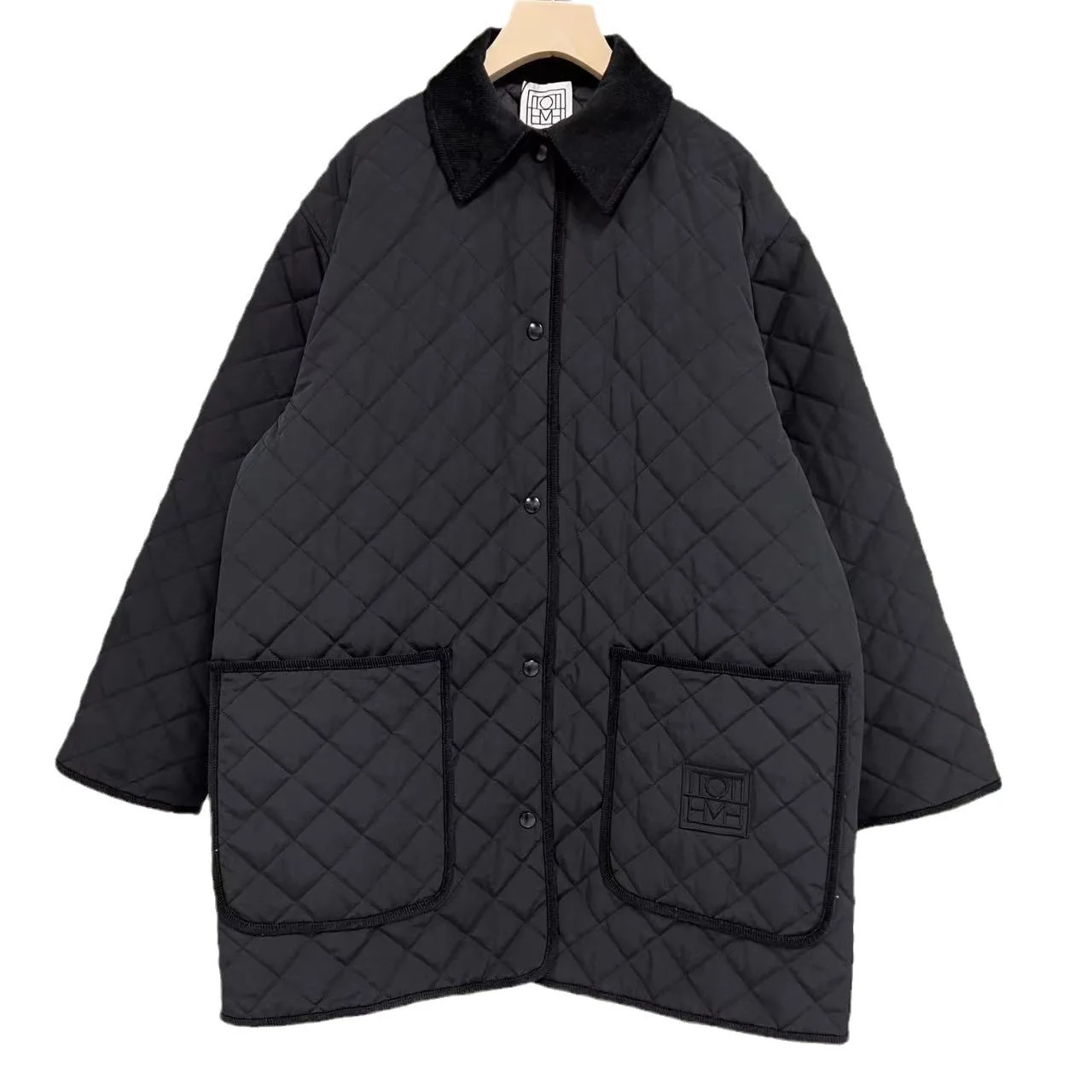 Toteme Cotton-padded jacket Na Za Same Sle as Stars Pocket Logo Embroidered Corduroy Trim Barn Cotton-Padded Coat Outerwear
