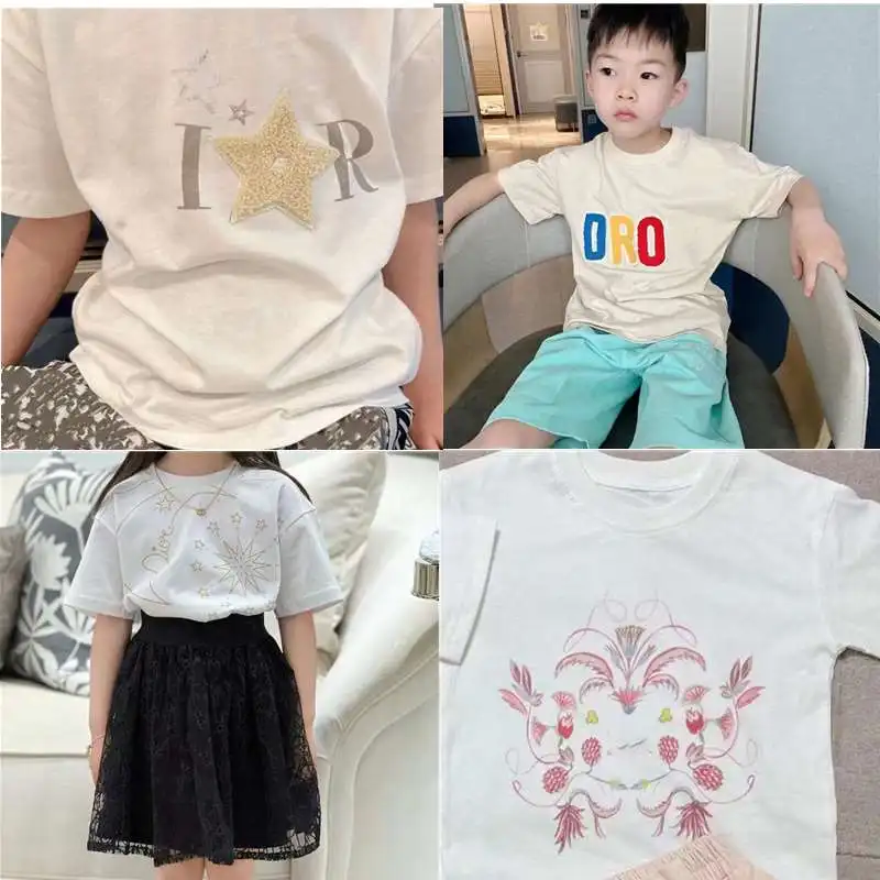 Новая летняя белая футболка с короткими рукавами и надписью для детей брендовая