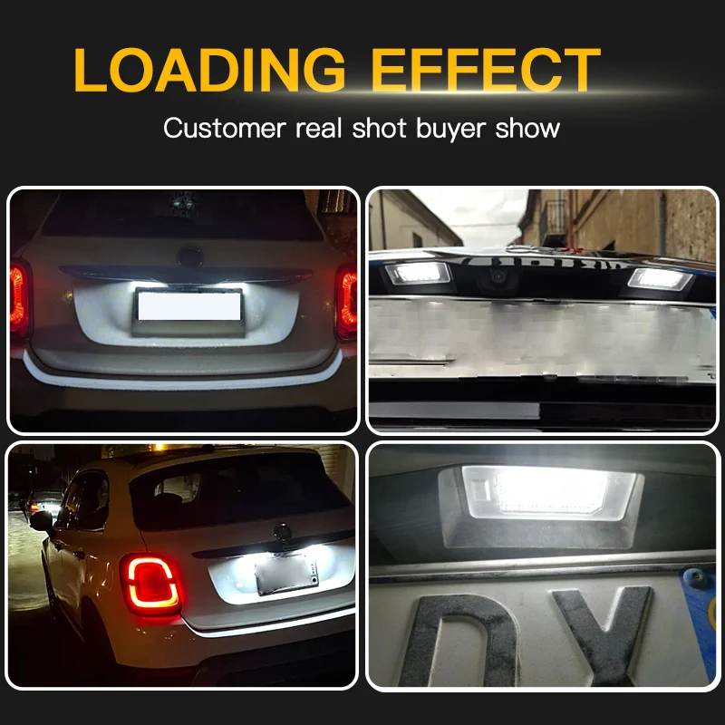 2 шт. для Fiat 500X 2014 2015 2016 2017 2018 2019 2020 2021 светодиодный светильник номерного знака
