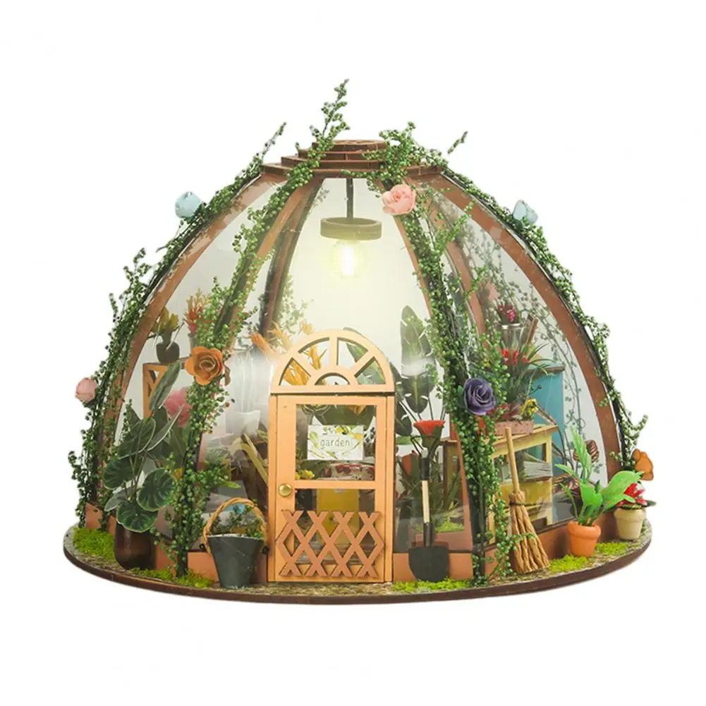 

Eco-friendly DIY House Kit Collectible Doll House Model Assembled Wooden DIY Miniature Dolls House Ornament