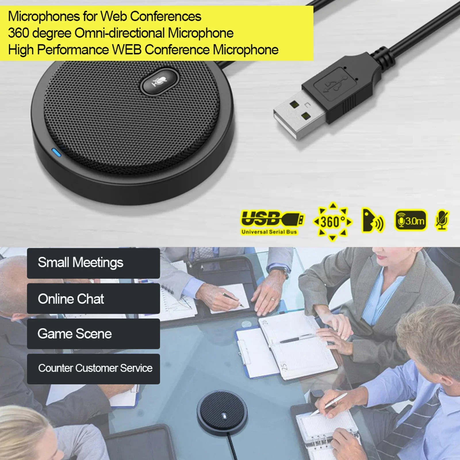 UM02 USB всенаправленный конденсаторный микрофон для встреч деловых конференций