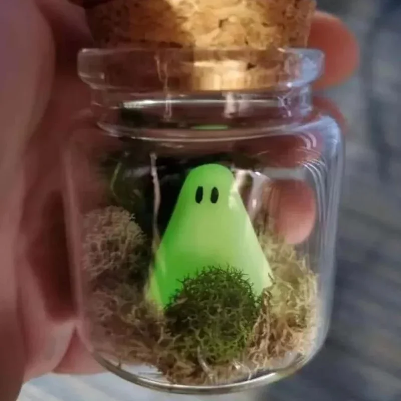 Миниатюрная бутылочка-призрак с Мохом креативная светящаяся в темноте
