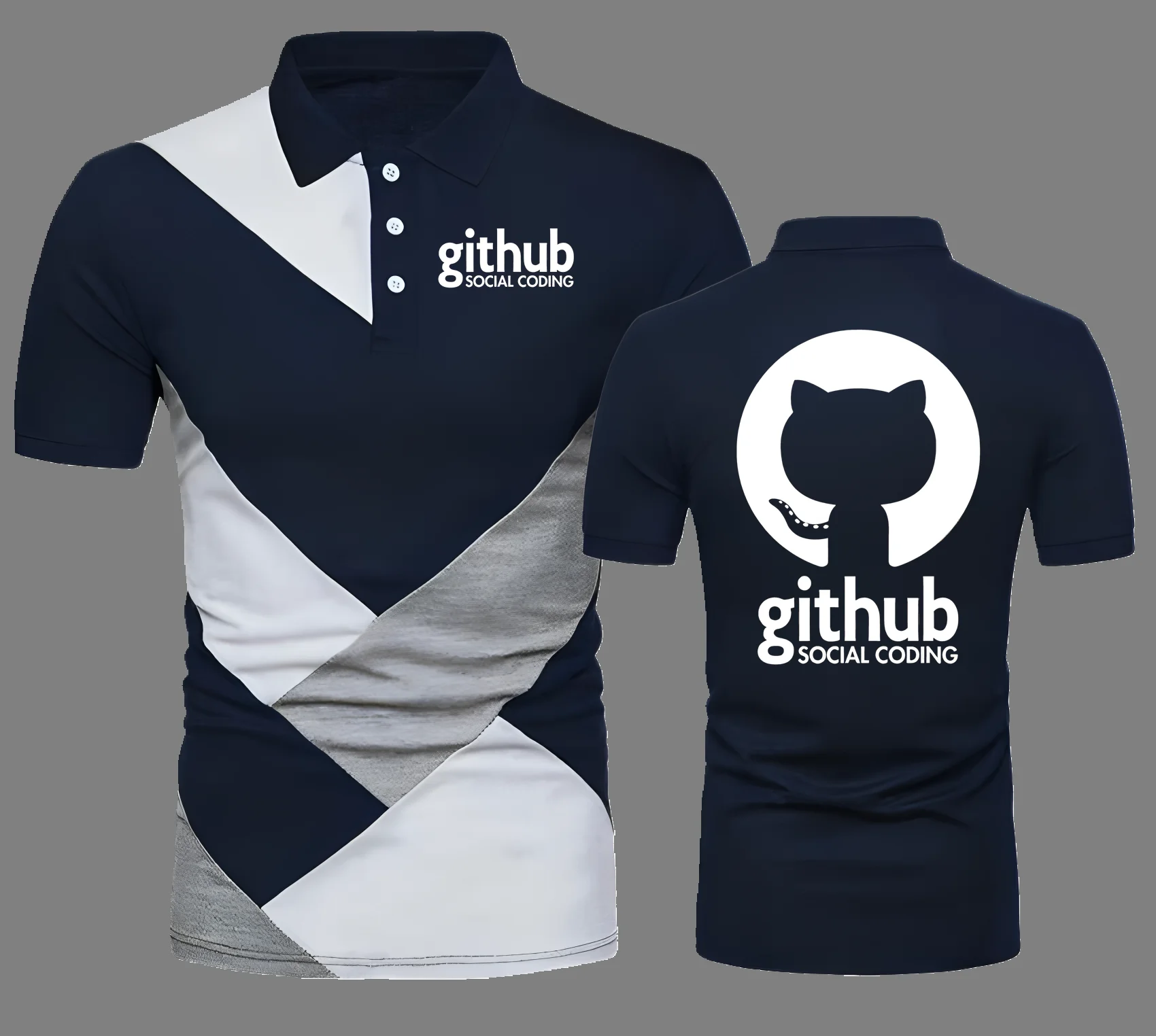 Рубашка поло Github Social Coding для мужчин повседневная одежда гольфа топ с короткими