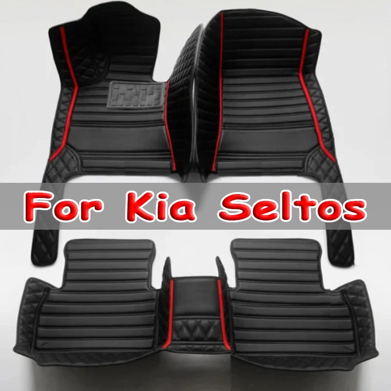 Автомобильные коврики для Kia Seltos 2020 ~ 2022 роскошные кожаные водонепроницаемые