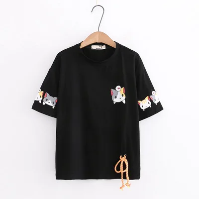 

2021 summer new T-shirt sweet round neck short sleeve short sleeve T-shirt women