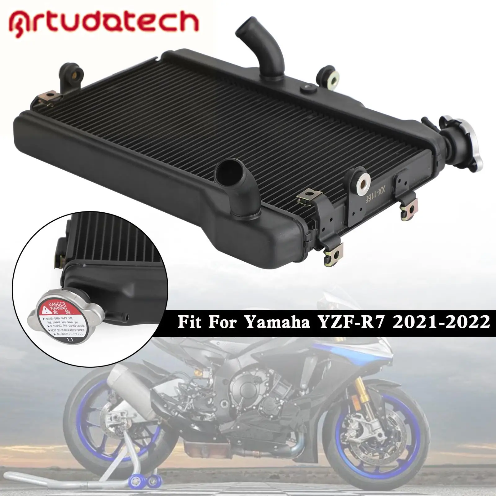 Алюминиевый охладитель радиатора двигателя для Yamaha YZF-R7 YZF R7 2021 2022 2023 2024