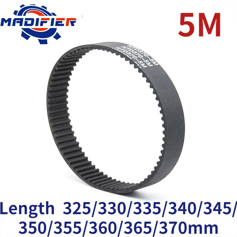GKTOOLS 5M Width 10/15/20/25/30mm Closed Loop Rubber Timing Belt Length 325/330/335/340/345/350/355/360/365/370mm