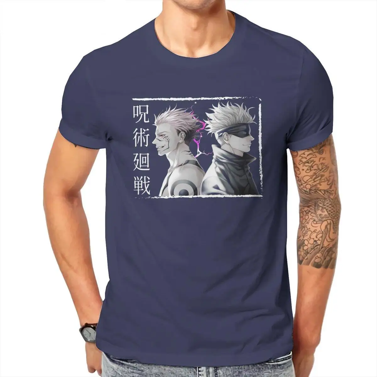 Jujutsu Kaisen Sukuna Gojou Satoru  T-Shirt Men Anime Funny Cotton Tees O Neck Short Sleeve T Shirts Summer Clothes