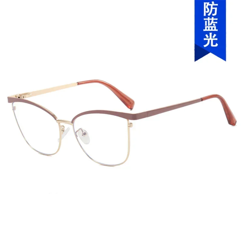 Новые женские металлические очки кошачий глаз с защитой от синего света модные