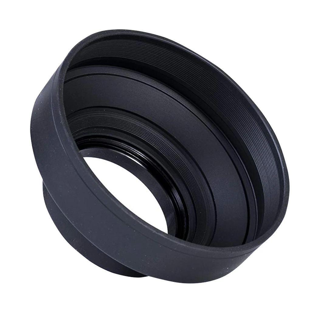 

62mm Long Focus Collapsible Rubber Lens Hood Foldable Lens Hood with 3 Stages DSLR Camera Accessory