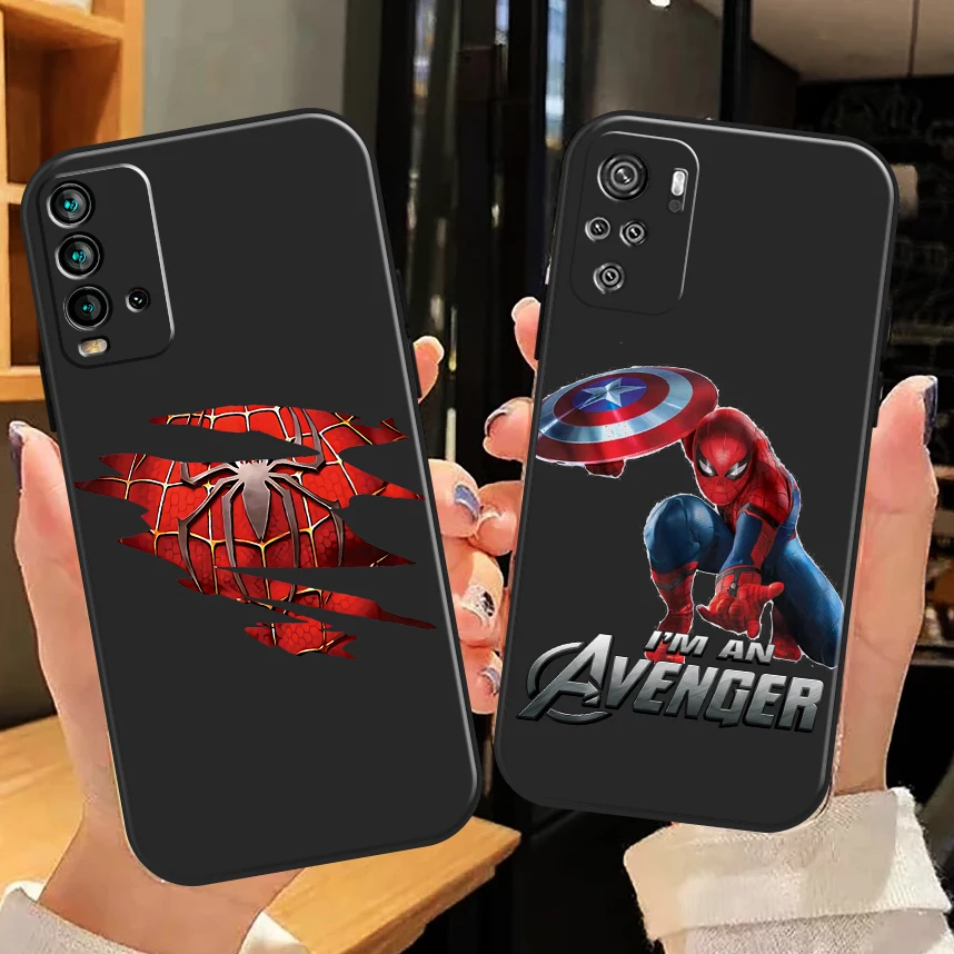 

Cute Cartoon Spiderman Phone Case For Xiaomi Redmi Note 10 10S 10T 9 9S 9T 5G 8 8T Pro Case For Redmi 10 9 9T 9A 9C 8 8A Back
