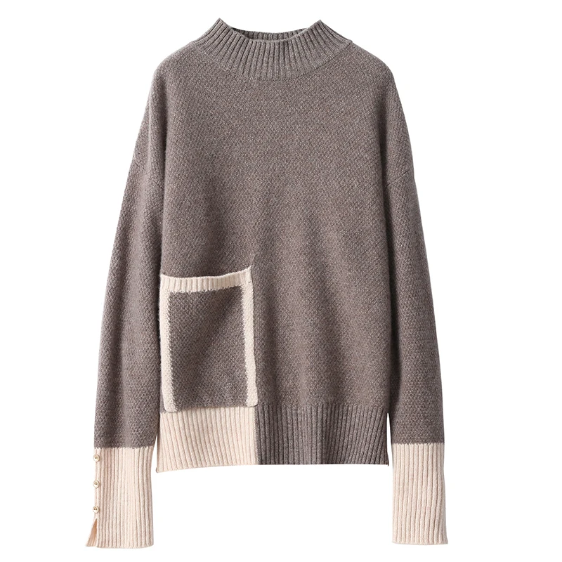 Новый осенне-зимний свитер из 100% мериноса и кашемира женский вязаный пуловер с