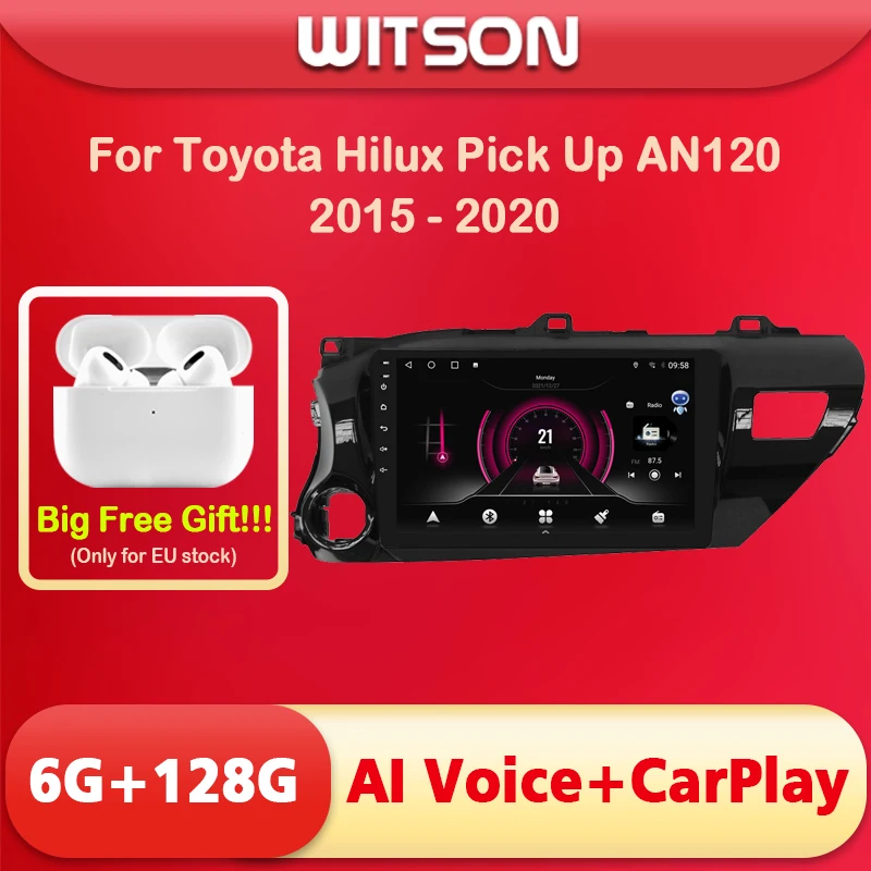 Автомобильный радиоприемник WITSON 10 1 дюйма Android 11 AI VOICE 2 Din для TOYOTA HILUX 2016 6RAM 128ROM