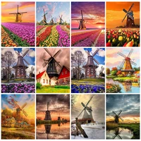 maxmpup diamond painting new flower landscape 5d diy diamond embroidery squareround cross stitch windmill mosaic decor for home