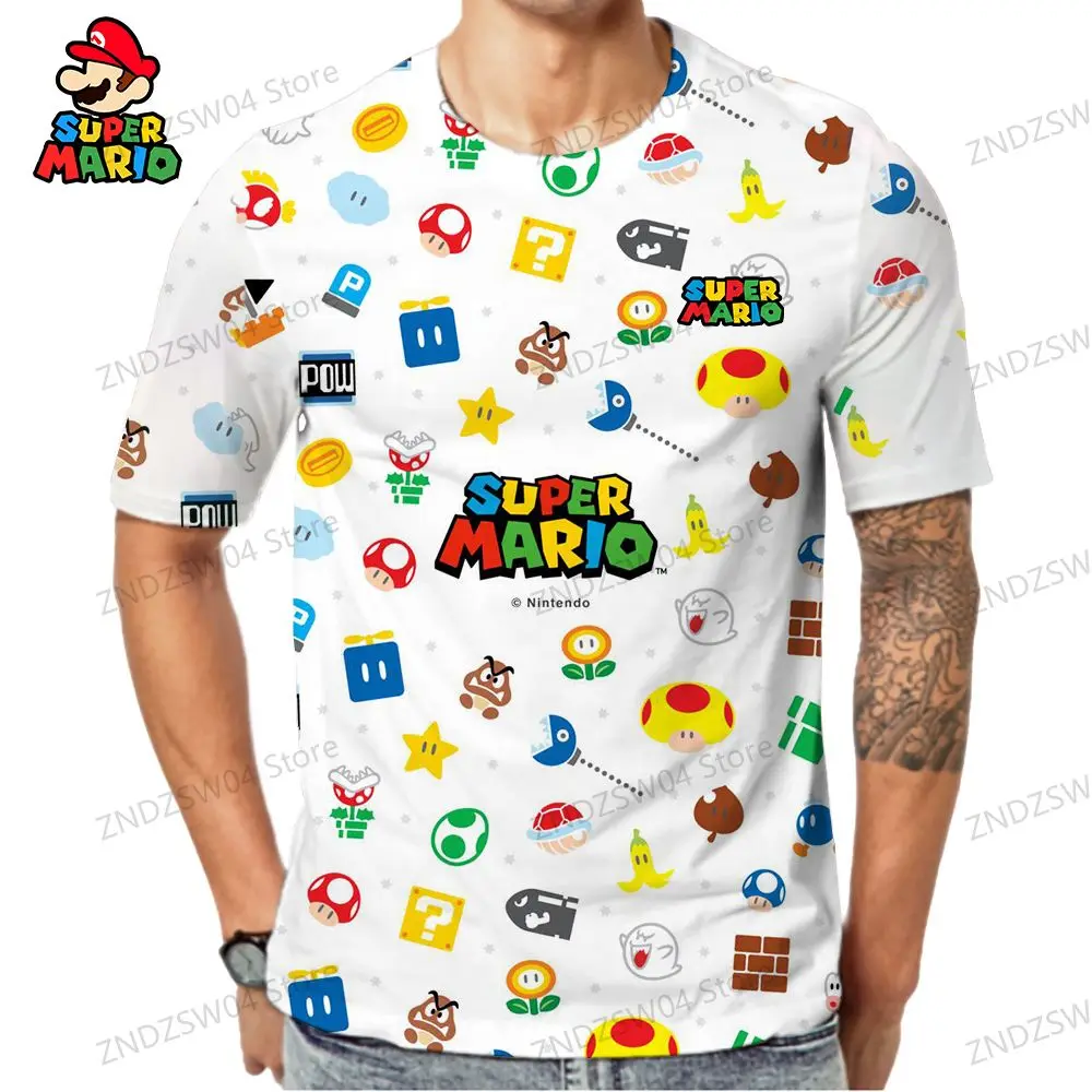 Футболка мужская оверсайз в стиле Super Mario быстросохнущая с коротким рукавом для