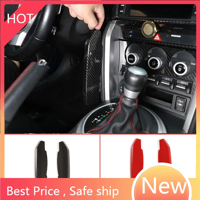 

For Toyota 86/Subaru BRZ 2012-20 ABS carbon fiber/red Car Center Console Side Decorative Strip Stickers Car Interior Accessories