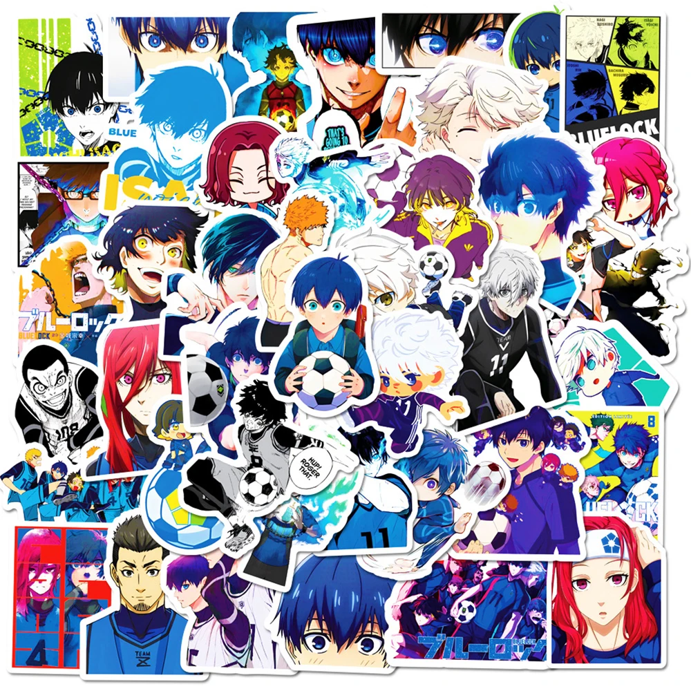 

10/30/50pcs Blue Lock Stickers Isagi Yoichi Cartoon Stickers Decals DIY Phone Case Laptop Skateboard Cool Anime Kids Sticker Toy